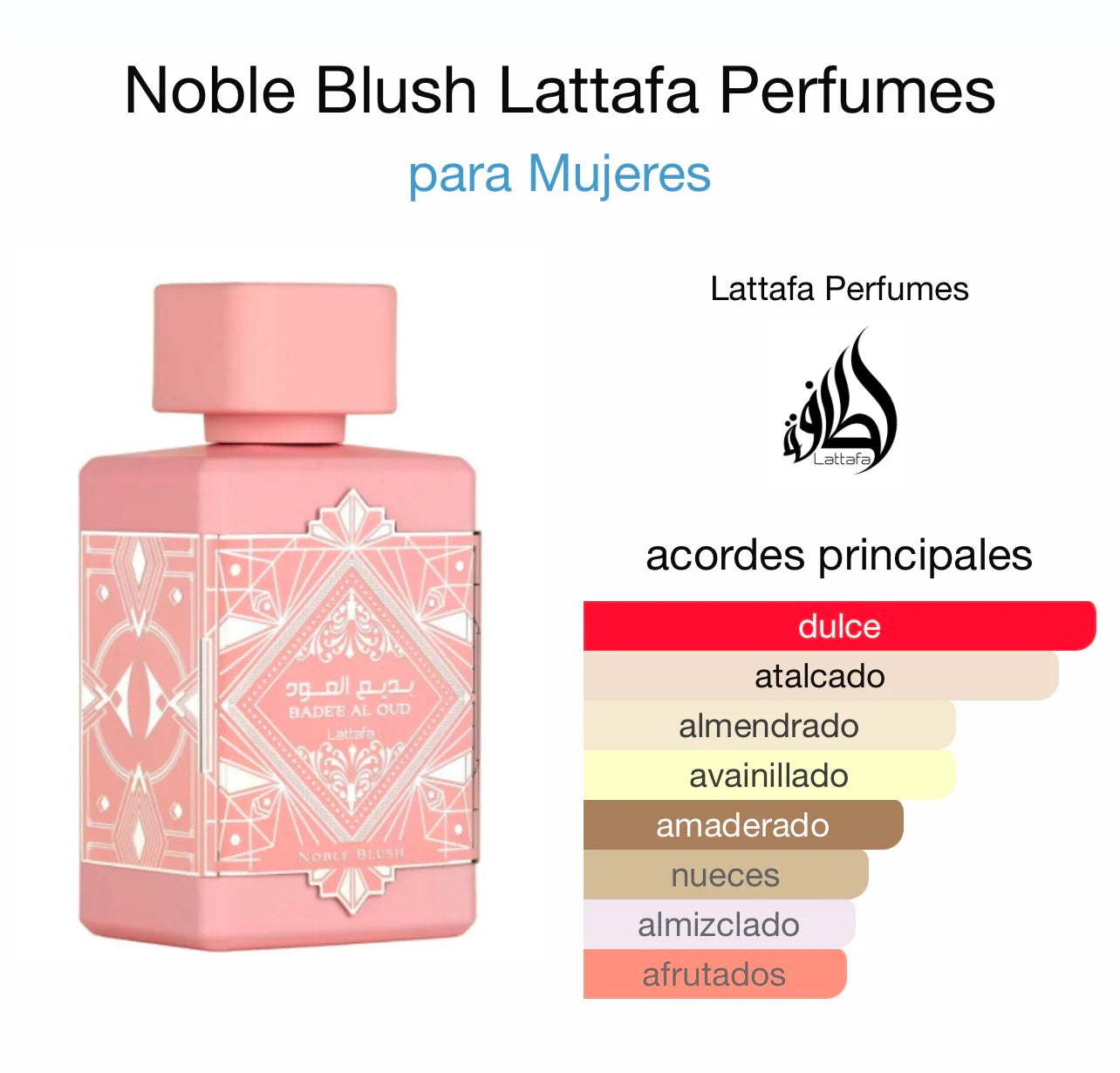 Badee al Oud Noble Blush Lattafa 100ml Mujer