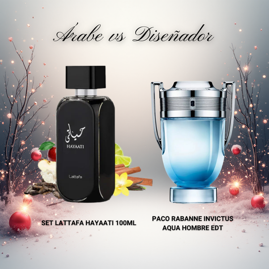 SET LATTAFA HAYAATI 100ML + SPRAY EDP HOMBRE