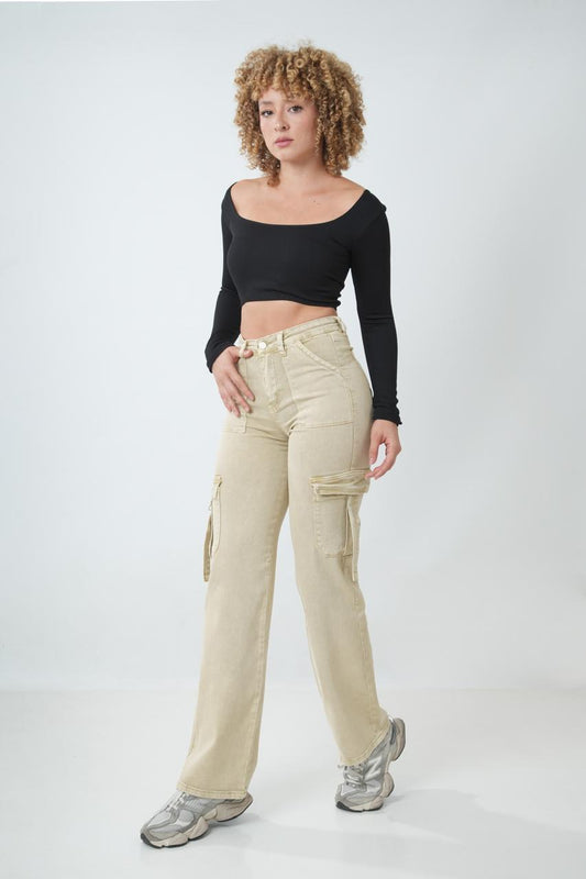 Cargo Jeans Beige Alina