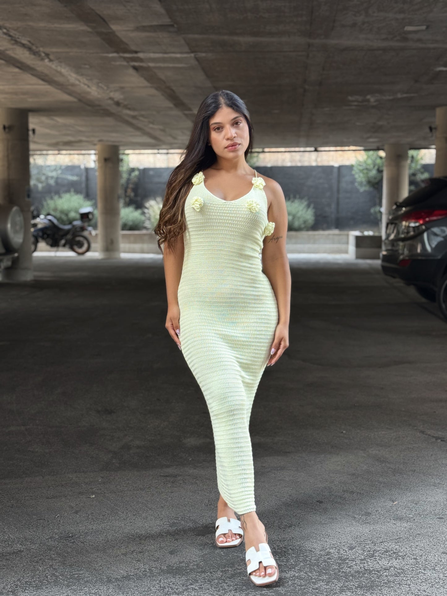 Vestido Rosas - Hilo Algodón