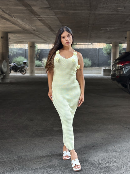 Vestido Rosas - Hilo Algodón