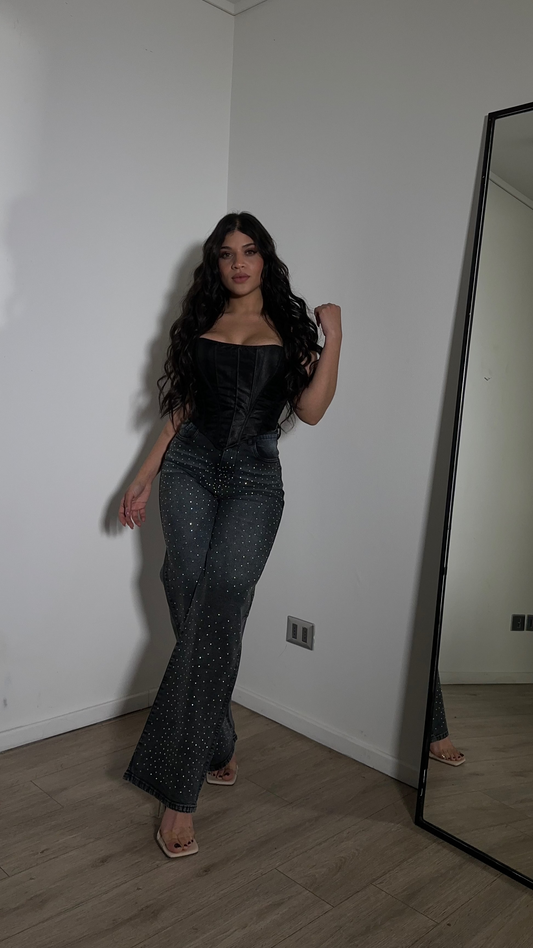 Wide Leg Gris  Brillitos Roses