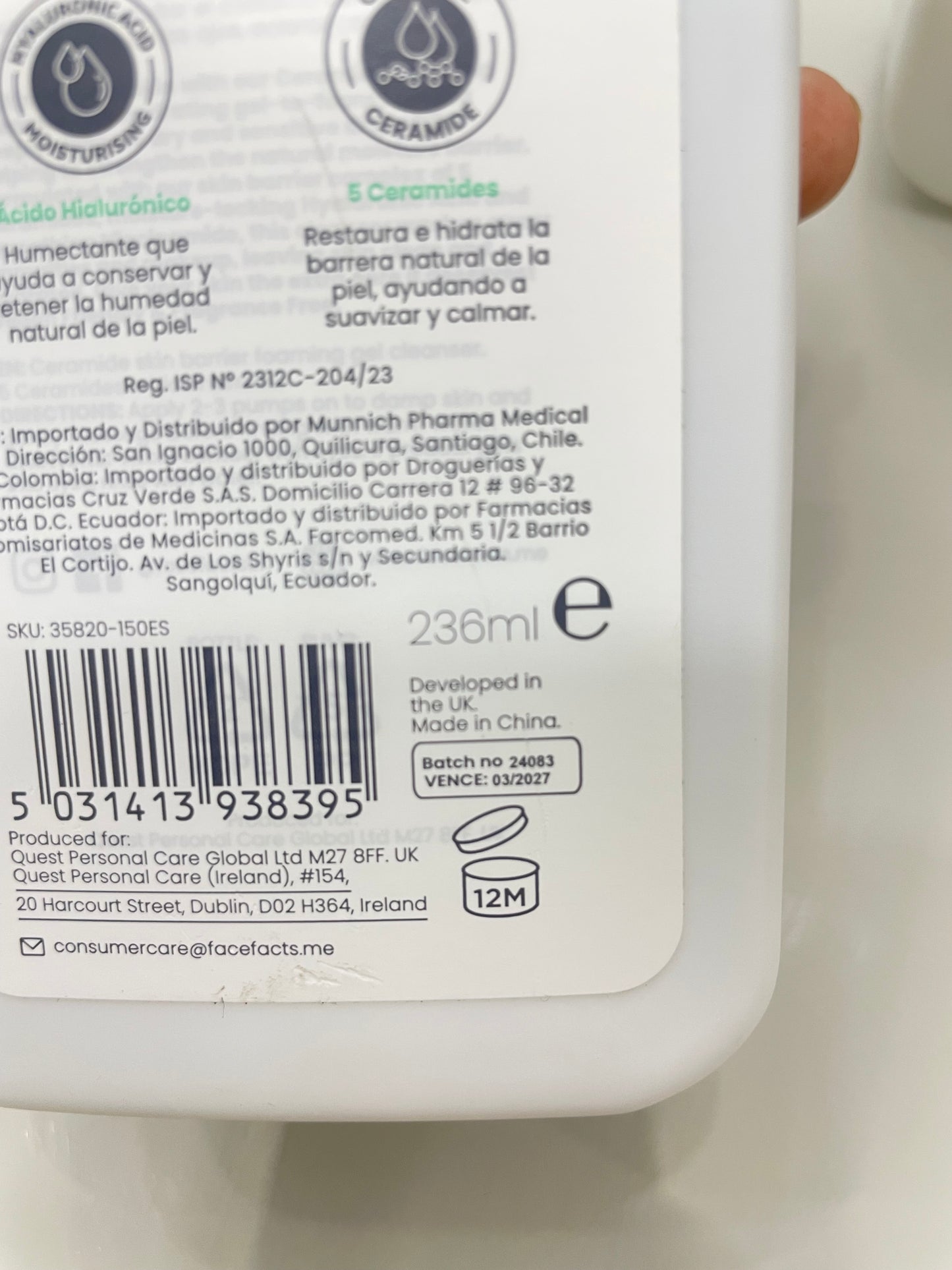 Gel Limpiador Espumoso Ceramide