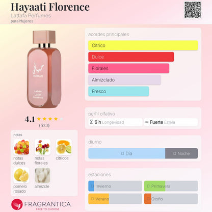 Perfume Lattafa Hayaati Florence Edp 100ml Mujer